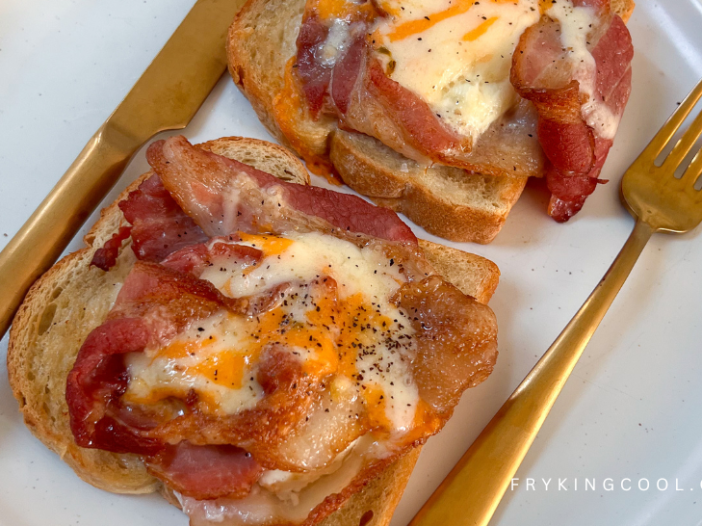 air fryer eggs and bakey bacon recipe