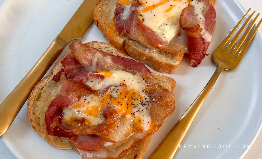 air fryer eggs and bakey bacon recipe